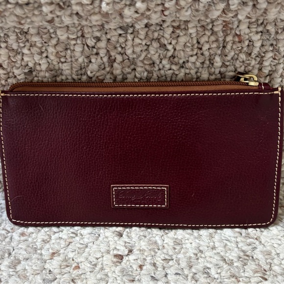 Dooney Burgundy Leather Bucket Bag with Gold Hardware with card wallet - Picture 7 of 16